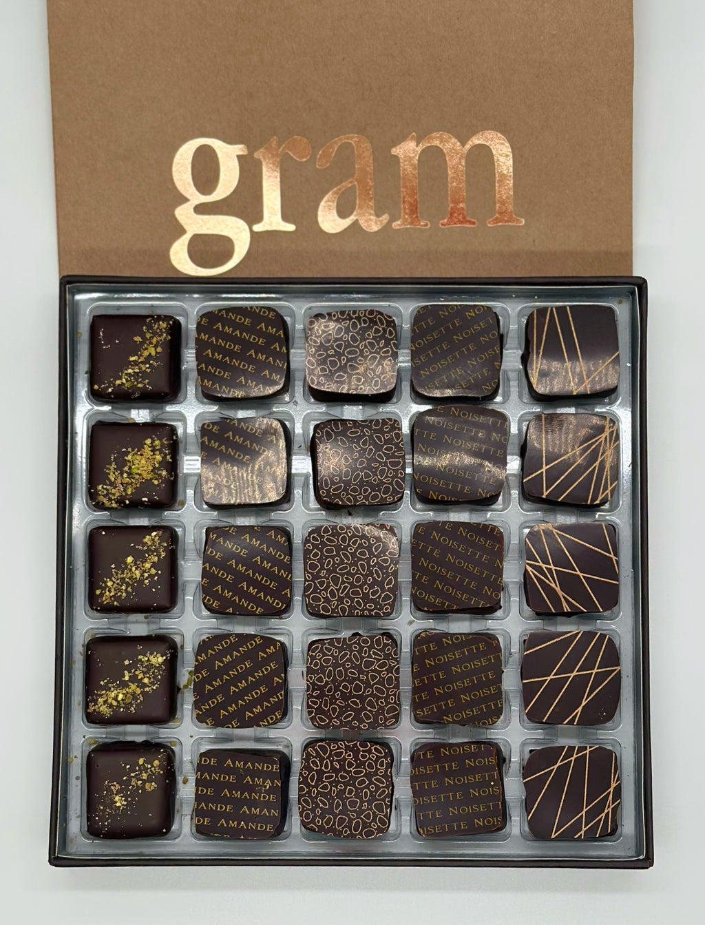 Boite praliné chocolat noir 250g